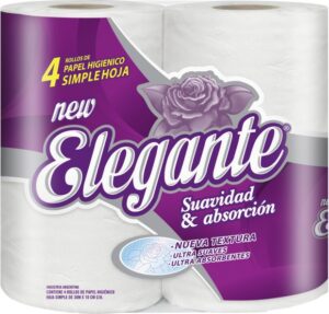 Papel Higiénico Elegante Simple hoja 30mts x4